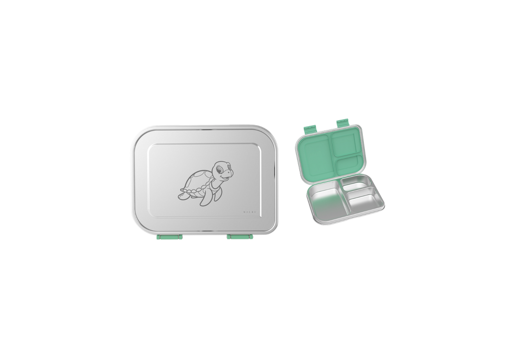 Milru Animal Friends Lunch Set - Tiny Turtle - Bento Box + Kids Bottle