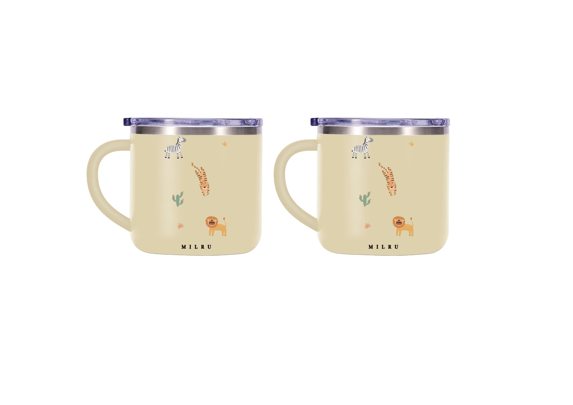 Milru Animal Friends Kids Mug – Safari Day - Set van 2 mokken