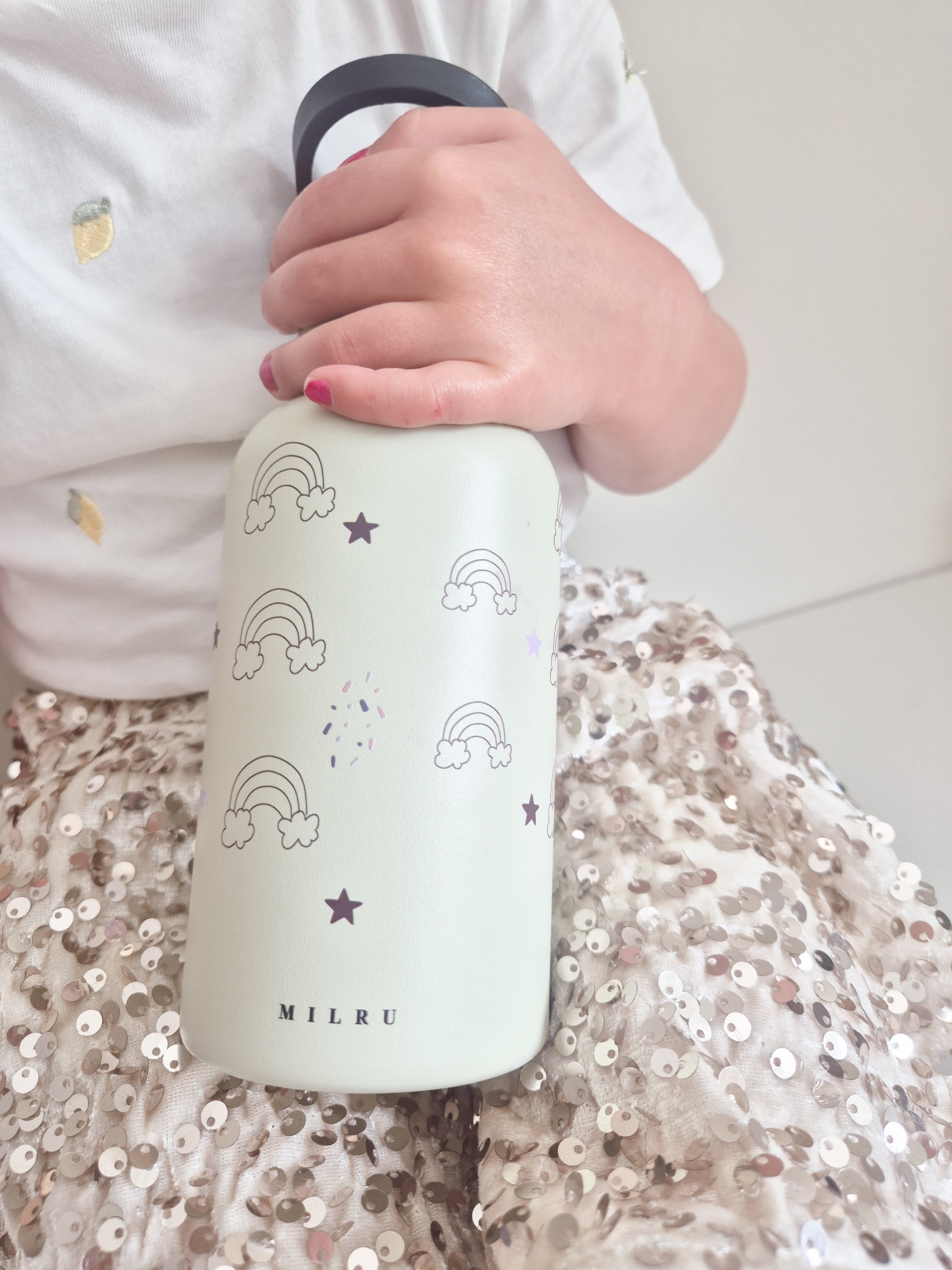 Milru Animal Friends Kids Bottle - Rainbow Splash - 350ml