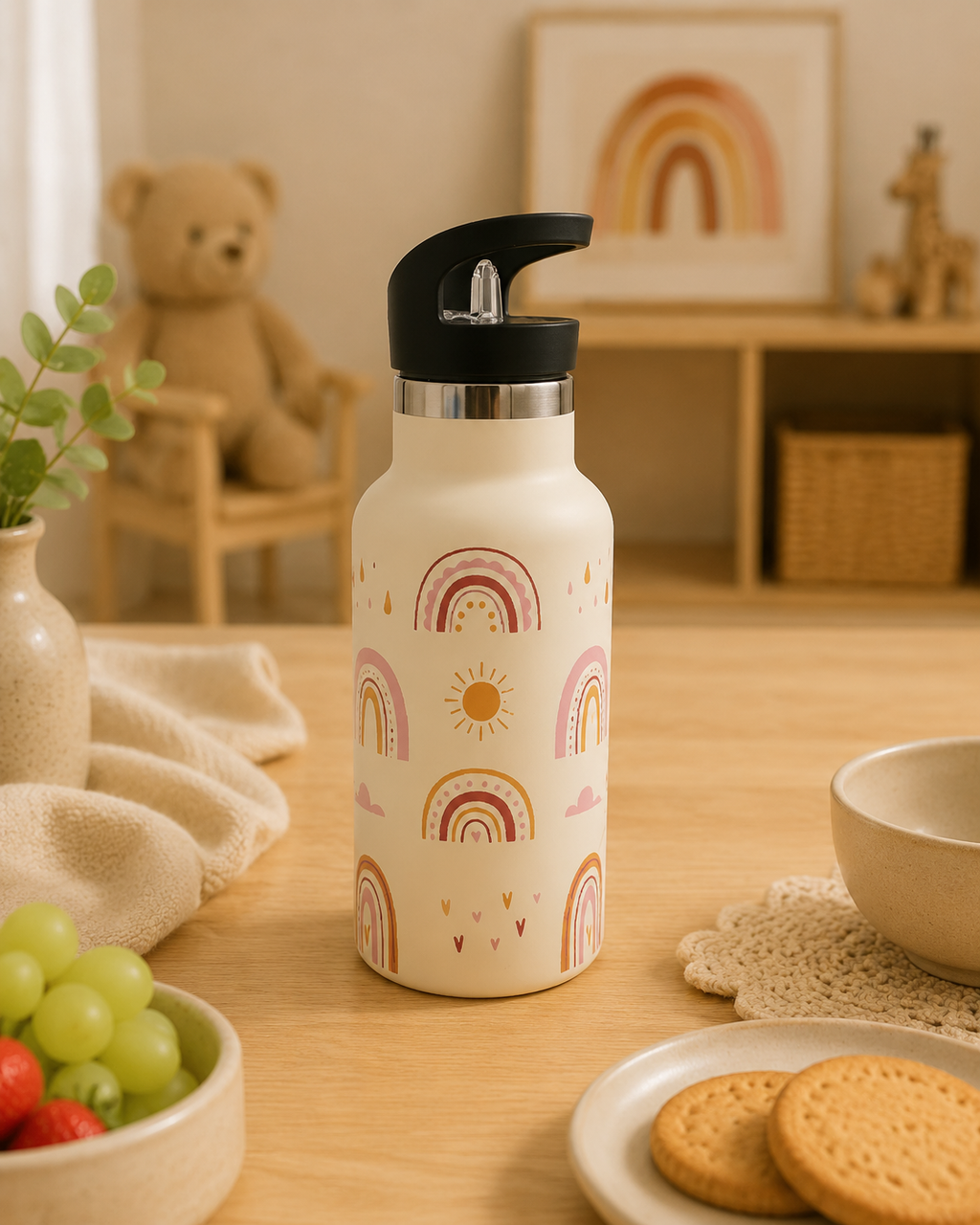 Milru Animal Friends Kids Bottle - Rainbow Glow - 350ml