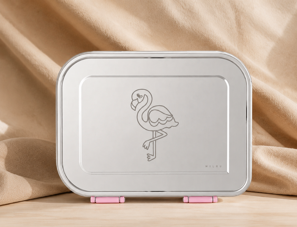 Milru Animal Friends Bento Broodtrommel – Fancy Flamingo - 1000ml